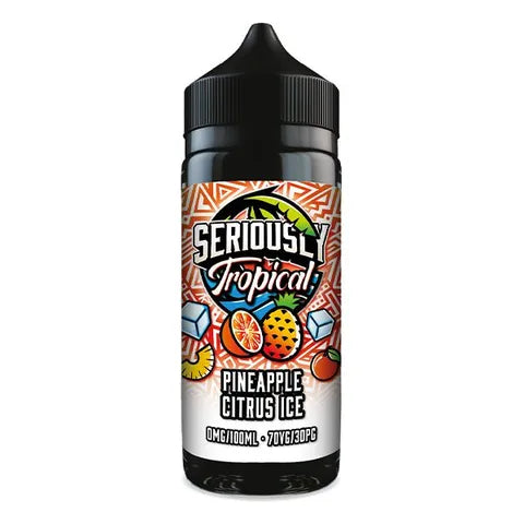 doozy seriously tropical 100ml pineapple citrus ice on white background