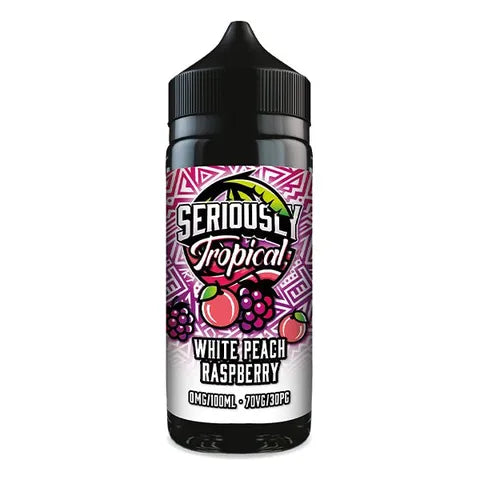 doozy seriously tropical 100ml white peach raspberry on white background