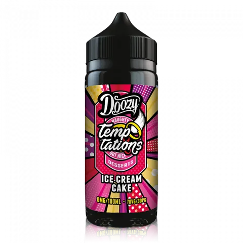 Doozy Temptations 100ml Shortfill E-Liquids Ice Cream Cake On White Background