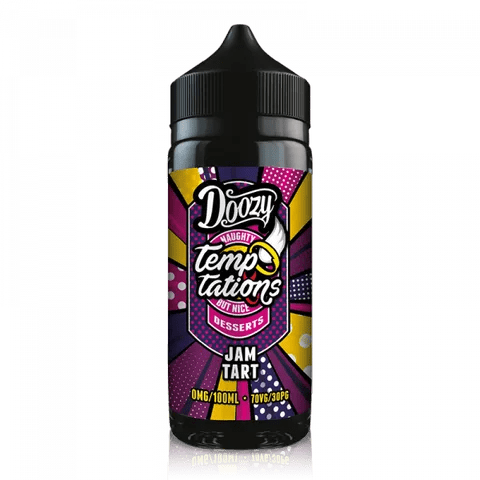 Doozy Temptations 100ml Shortfill E-Liquids Jam Tart On White Background