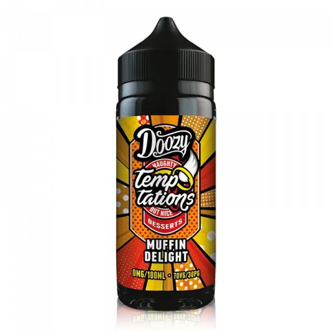 Doozy Temptations 100ml Shortfill E-Liquids Muffin Delight On White Background