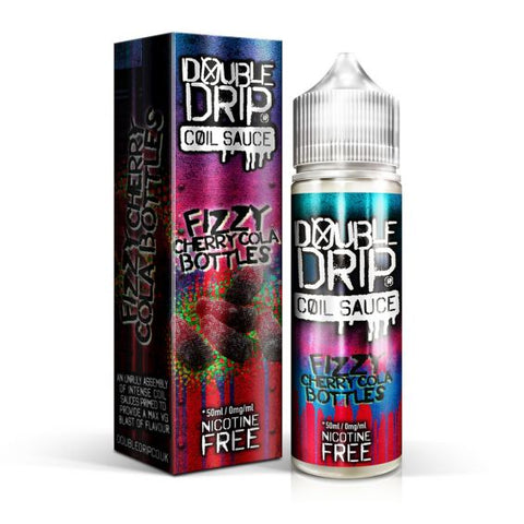 Double Drip Coil Sauce E-Liquid 50ml Shortfill Fizzy Cherry Cola On White Background