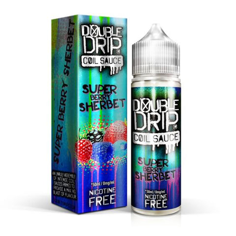 Double Drip Coil Sauce E-Liquid 50ml Shortfill Super Berry Shertbet On White Background