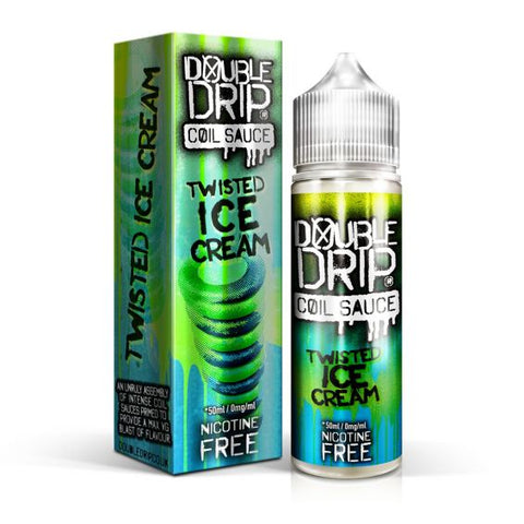 Double Drip Coil Sauce E-Liquid 50ml Shortfill Twisted Ice Cream On White Background