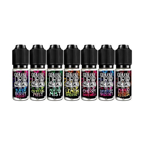 Double Drip E-Liquids 10ml Nic Salt On White Background