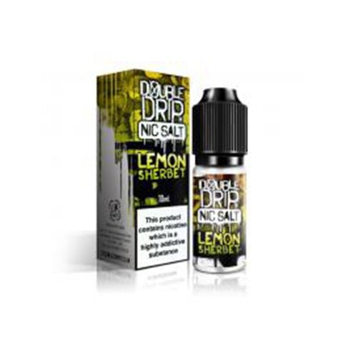 Double Drip E-Liquids 10ml Nic Salt Lemon Sherbet / 10mg On White Background