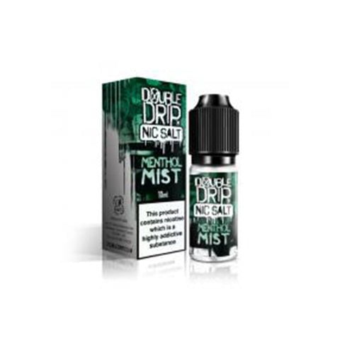 Double Drip E-Liquids 10ml Nic Salt Menthol Mist / 10mg On White Background