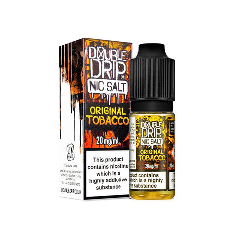 Double Drip E-Liquids 10ml Nic Salt Original Tobacco / 10mg On White Background