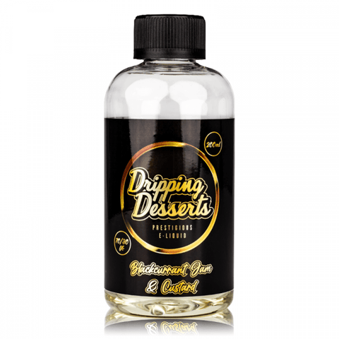 Dripping Desserts 200ml Shortfill E-Liquid Blackcurrant Jam & Custard On White Background