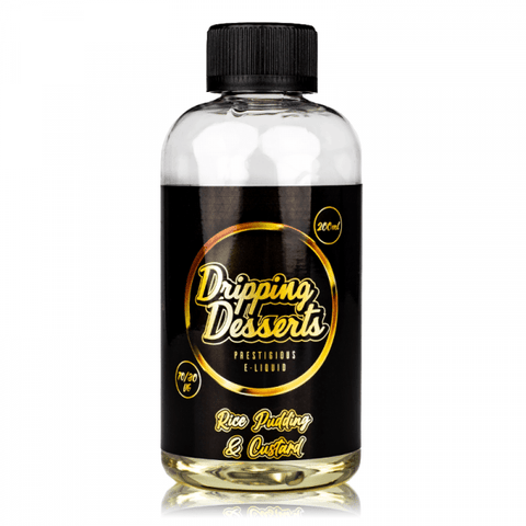 Dripping Desserts 200ml Shortfill E-Liquid Rice Pudding & Custard On White Background