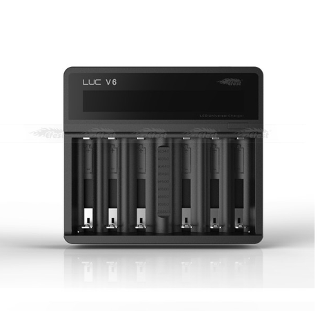 Efest LUC V6 Six Bay Smart Battery Charger On White Background