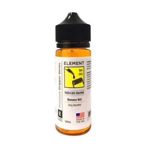 Element E-Liquid Premium 100ml Dripper Series Shortfills Banana Nut On White Background