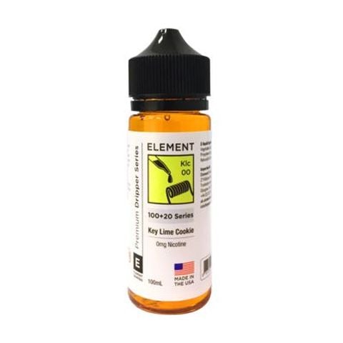 Element E-Liquid Premium 100ml Dripper Series Shortfills Key Lime Cookie On White Background