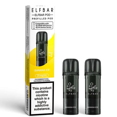 Elf Bar 600 Prefilled Vape Pods Banana Ice