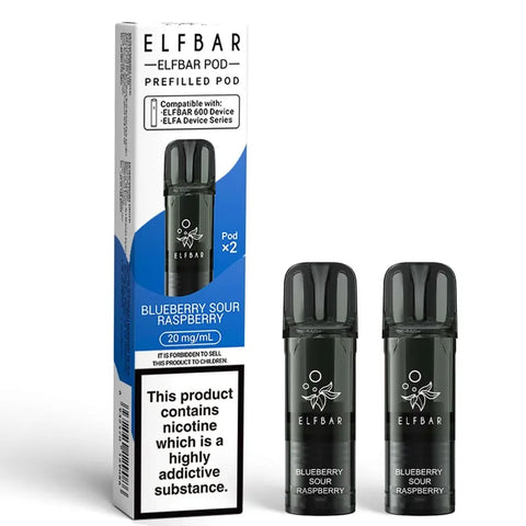 Elf Bar 600 Prefilled Vape Pods Blueberry Sour Raspberry