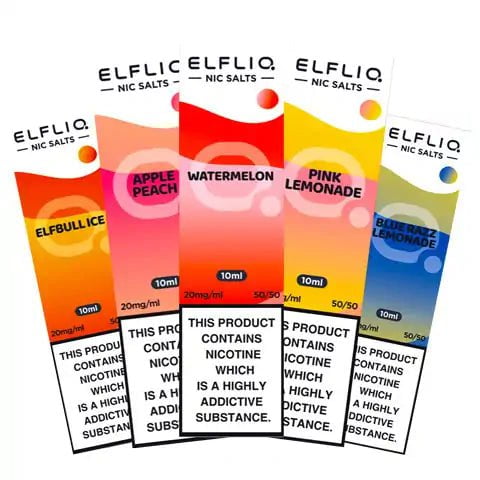 Elf Bar Elfliq 10ml Nic Salts On White Background