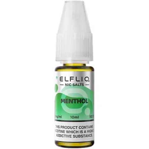 elfliq nic salts menthol on white background