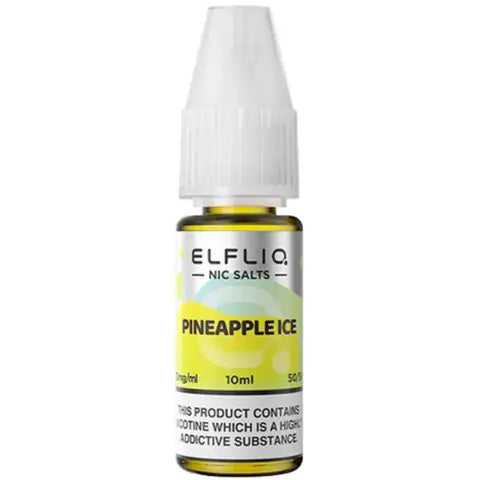 elfliq nic salts pineapple ice on white background