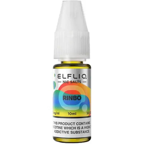 elfliq nic salts rinbo on white background