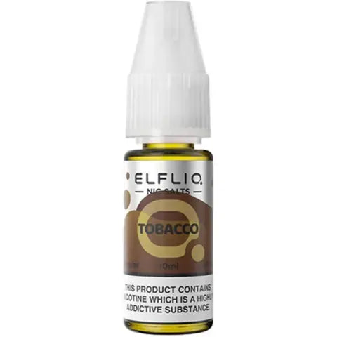 elfliq nic salts tobacco on white background