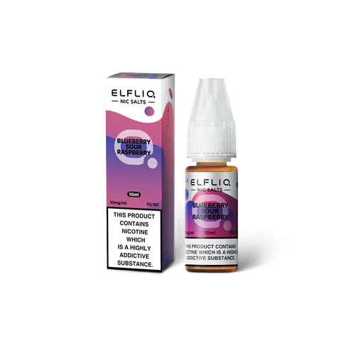 elfliq nic salts blueberry sour raspberry on white background