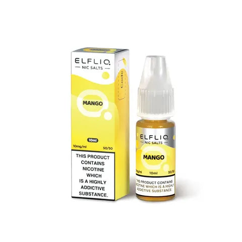 elfliq nic salts mango on white background