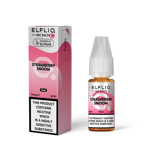 elfliq nic salts strawberry snoow on white background