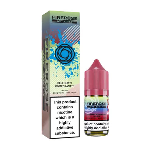 elux firerose blueberry pomegranate nic salt on white background