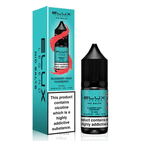 ELUX Legend 10ml Nic Salts Blueberry Sour Raspberry / 10mg On White Background