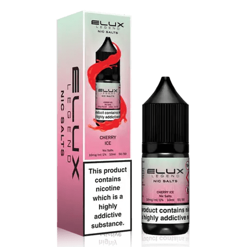 ELUX Legend 10ml Nic Salts Cherry Ice / 10mg On White Background