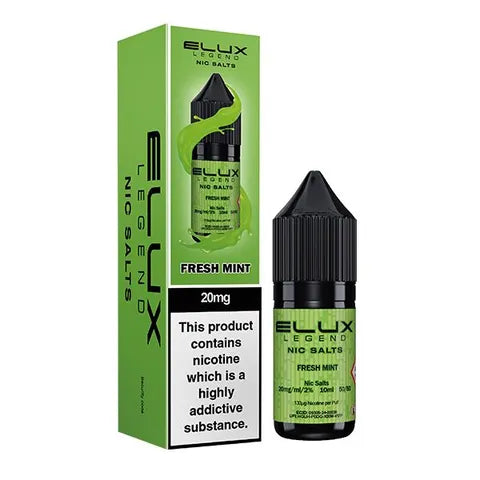 elux legend 10ml nic salts fresh mint on white background