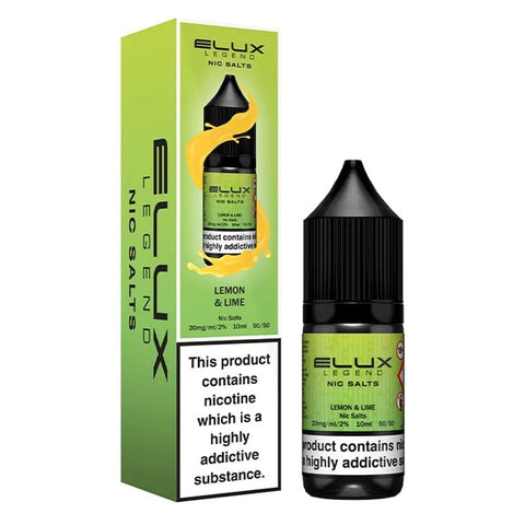 ELUX Legend 10ml Nic Salts Lemon & Lime / 10mg On White Background