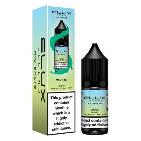 ELUX Legend 10ml Nic Salts Menthol / 10mg On White Background