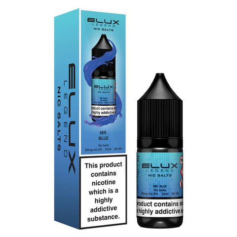 ELUX Legend 10ml Nic Salts Mr Blue / 10mg On White Background