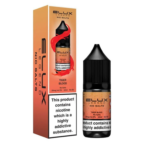 ELUX Legend 10ml Nic Salts Tiger Blood / 10mg On White Background