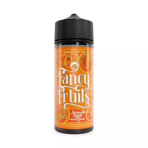 Fancy Fruits 100ml Shortfill E-Liquids Alphonso Mango with Pineapple & Orange On White Background