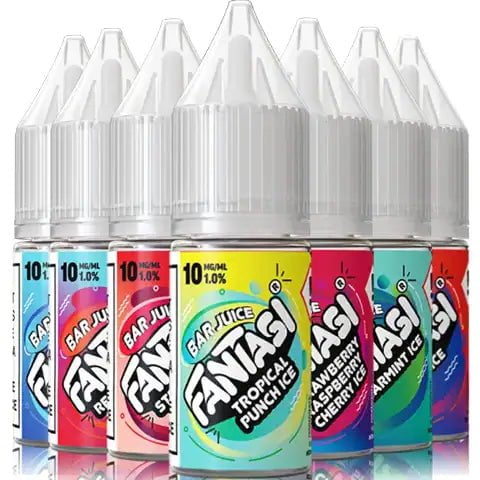 Fantasi Bar Juice Salts 10ml E-Liquid On White Background