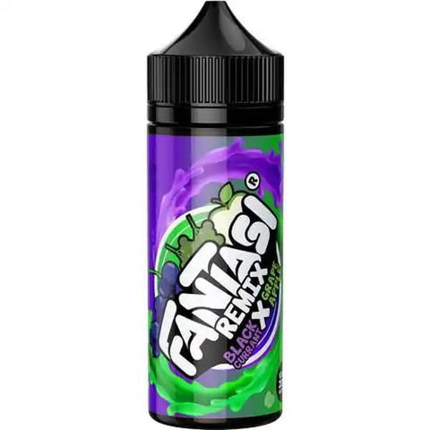 Fantasi Remix 100ml Shortfill E-Liquid Blackcurrant x Grape Apple On White Background