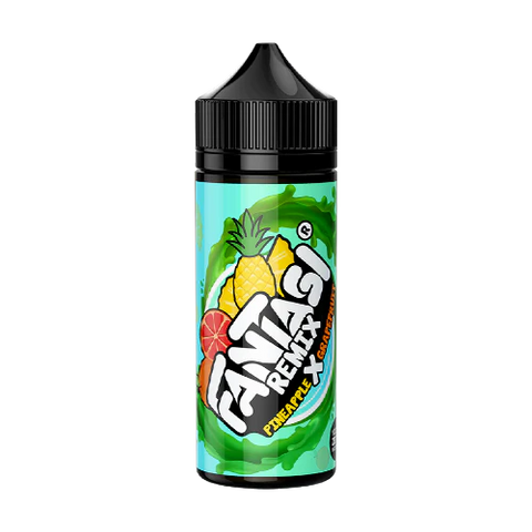 Fantasi Remix 100ml Shortfill E-Liquid Pineapple x Grapefruit On White Background