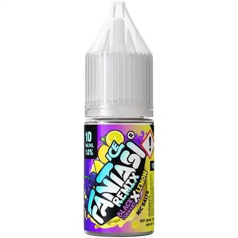 Fantasi Remix 10ml Nic Salt E-Liquid 10mg / Blackcurrant x Lemon ICE On White Background