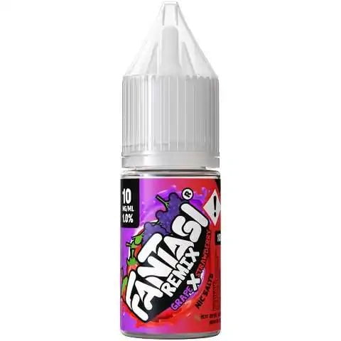 Fantasi Remix 10ml Nic Salt E-Liquid 10mg / Grape x Strawberry On White Background