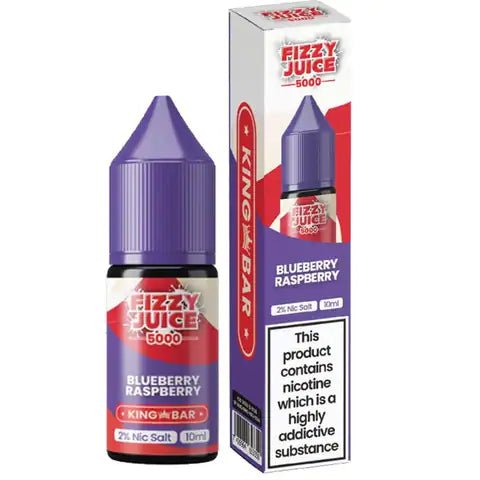 Fizzy Juice 5000 Bar Nic Salts 10ml Blueberry Raspberry / 10mg On White Background