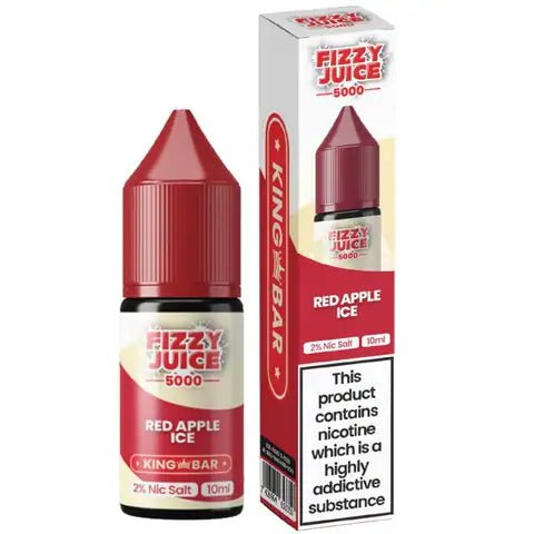 Fizzy Juice 5000 Bar Nic Salts 10ml Red Apple Ice / 10mg On White Background