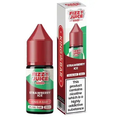 Fizzy Juice 5000 Bar Nic Salts 10ml Strawberry Ice / 10mg On White Background