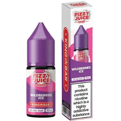 Fizzy Juice 5000 Bar Nic Salts 10ml Wildberries Ice / 10mg On White Background