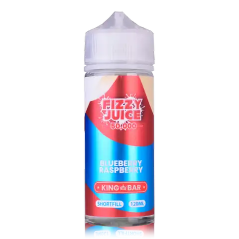 Fizzy Juice King Bar 100ml Shortfill E-Liquids Blueberry Raspberry On White Background