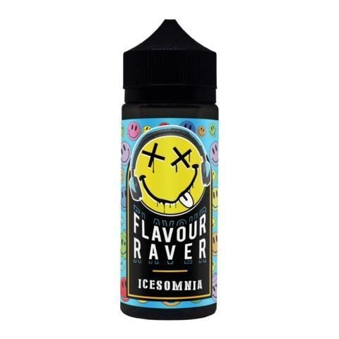 Flavour Raver 100ml Shortfill E-Liquid Icesomnia On White Background