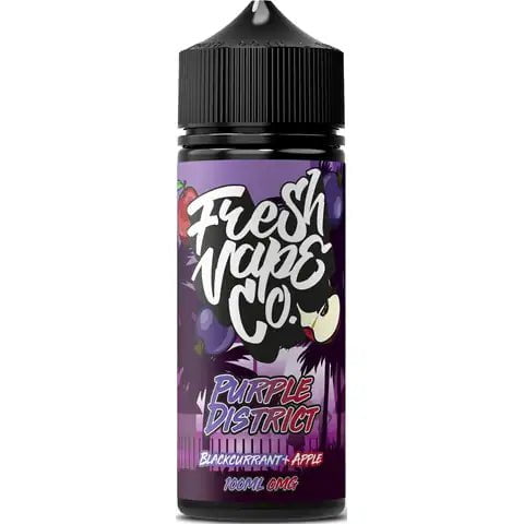 Fresh Vape Co 100ml Shortfill Purple District On White Background