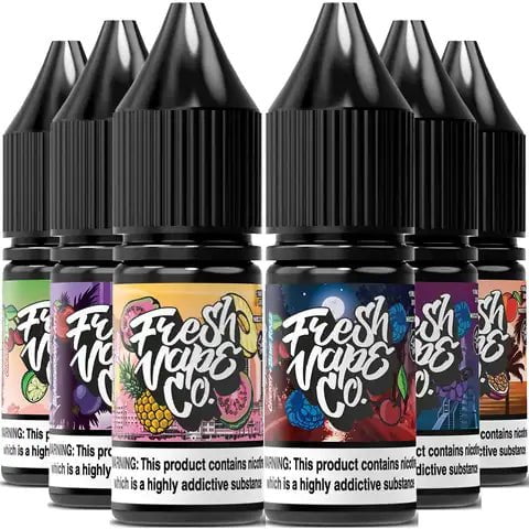 Fresh Vape Co 10ml Nic Salts On White Background