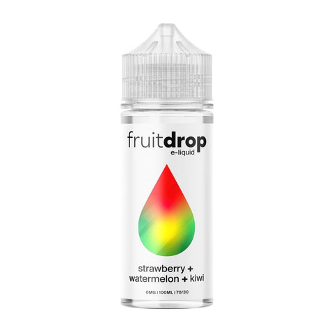 Fruit Drop 100ml Shortfill E-Liquid Strawberry Kiwi Watermelon On White Background